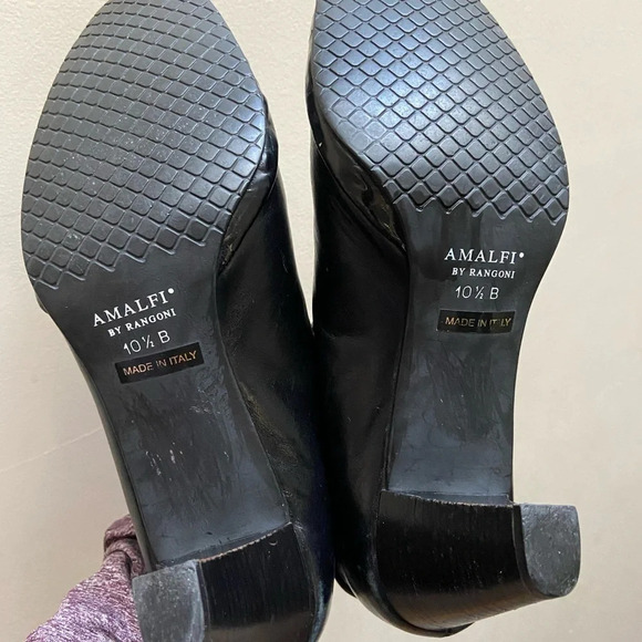 Amalfi by Rangoni Gara suede/ leather ankle heel booties Sz 10.5  B - Picture 8 of 10